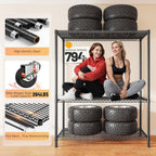 REIBII 4-Tier Storage Shelves Wire Shelving Unit with Cover & Wheels, Heavy Duty Metal Shelving for Dorm Storage Shelves, Garage Storage Rack Commercial Shelf, Pantry, Kitchen, 36" W*14.3" D*56.5" H