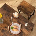 HOOBRO 3-Piece Industrial Dining Table Set, Kitchen Table, Space Saving Dinette for Kitchen, Dining Room, Small Space, Breakfast Nook, Living Room, Party, Rustic Brown and Black BF75CZ01G1
