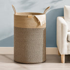 Laundry Hamper 75L,Large Laundry Basket for Clothes,Decorative Storage Basket for Blankets,Cotton Rope Woven basket for bedroom,Dark Brown
