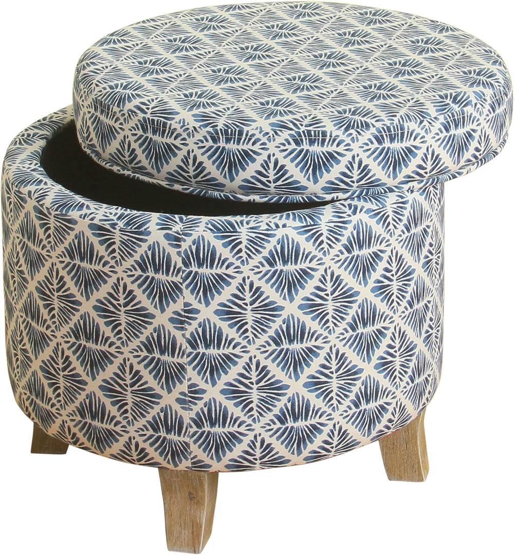 Homepop Home Decor | Upholstered Round Storage Ottoman | Ottoman with Storage...