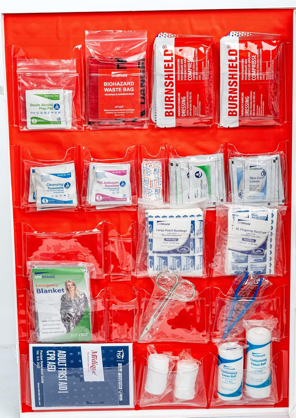 4-Shelf Restaurant Metal 1st Aid Cabinet Class B, Large Capacity First Aid Wa...