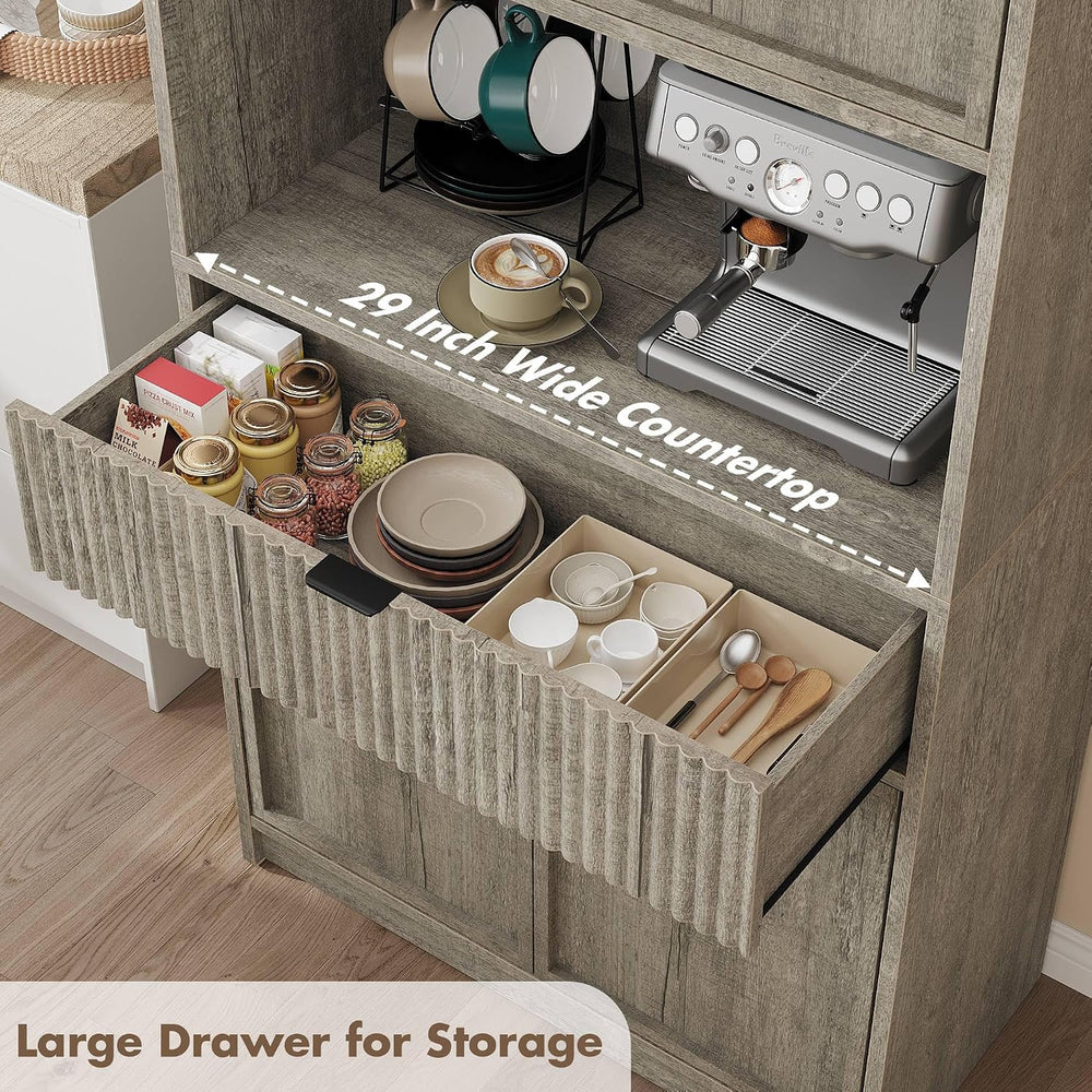 IDEALHOUSE Tall Storage Cabinet, 70" Kitchen Pantry Cabinet with Doors, ...