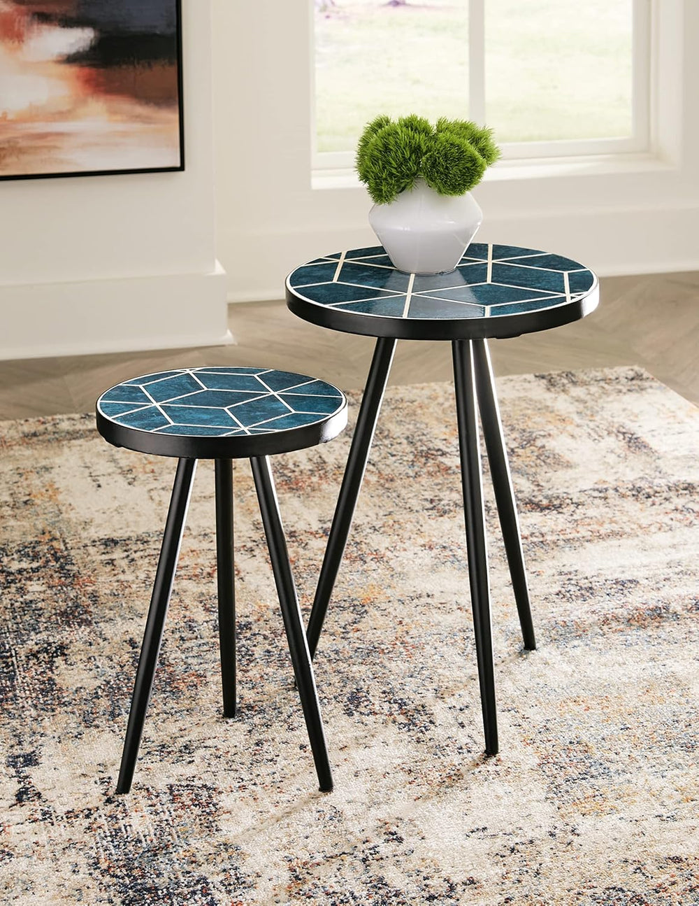 Signature Design by Ashley Clairbelle Contemporary Nesting Diamond Pattern Ac...
