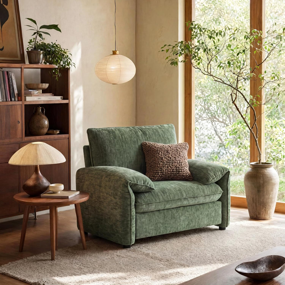 Oversized Accent Chair for Living Room, Wide Chenille Reading Chair | Comfy P...