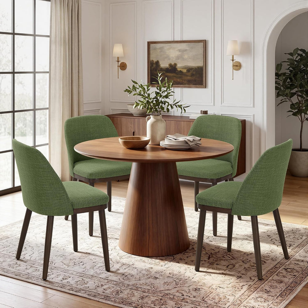 COLAMY Upholstered Dining Chairs Set of 4, Modern Dining Room Chairs, Fabric ...