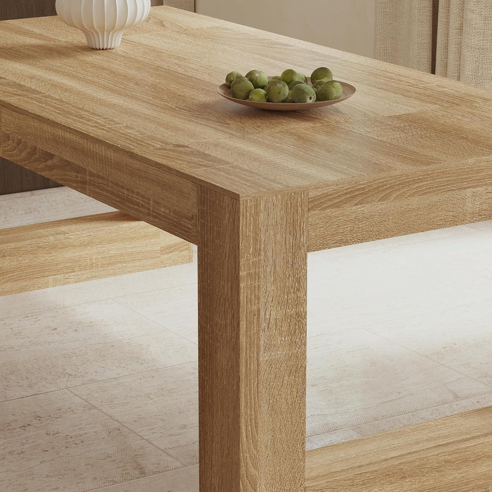 FUFU&GAGA Large Farmhouse Dining Table for 6-8 People, 78.7” Rectangular ...