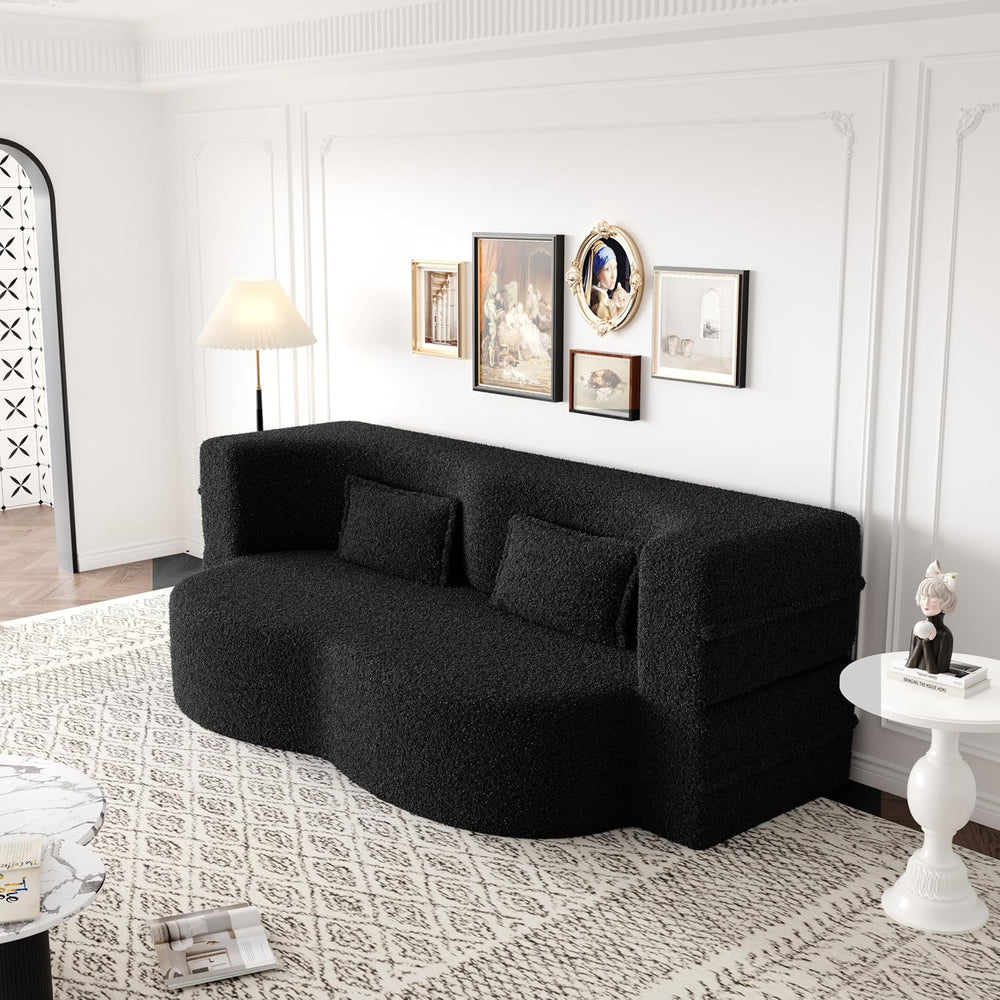 Black Modern Sleeper Sofa - Foam Filled & Assembly Free
