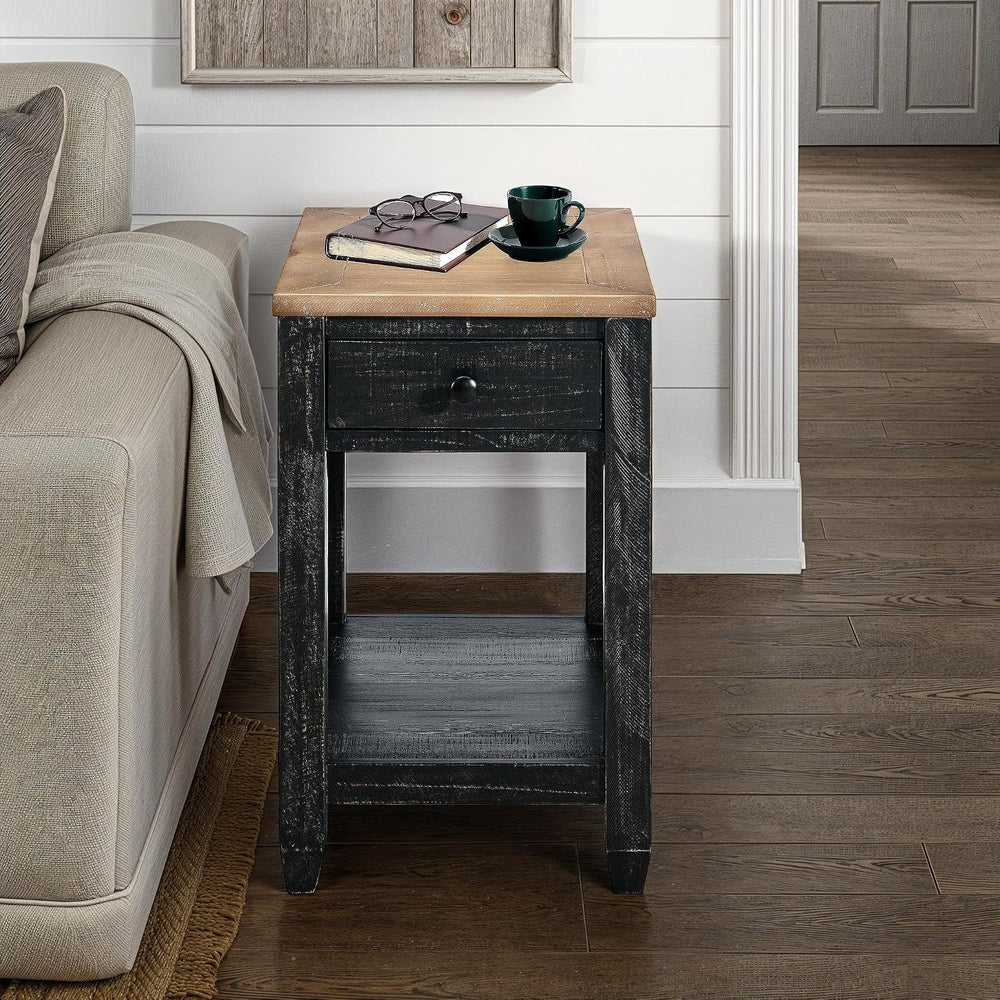 Martin Svensson Home Napa Farmhouse Chairside End Table with Charging Station...