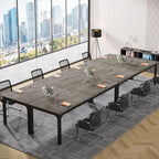 Tribesigns 6.5FT Conference Table, 78.7 Inche Rectangle Meeting Seminar Table, Large Business Tables for 6-8 People (Only Table) (Gray+Black)