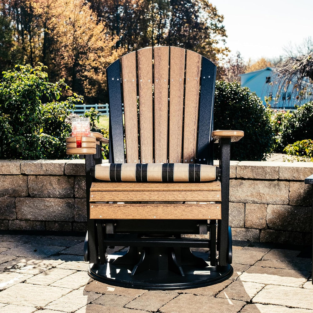 LuxCraft 2' Adirondack Outdoor Swivel Glider Chair, Patio Gliding Rocker,...