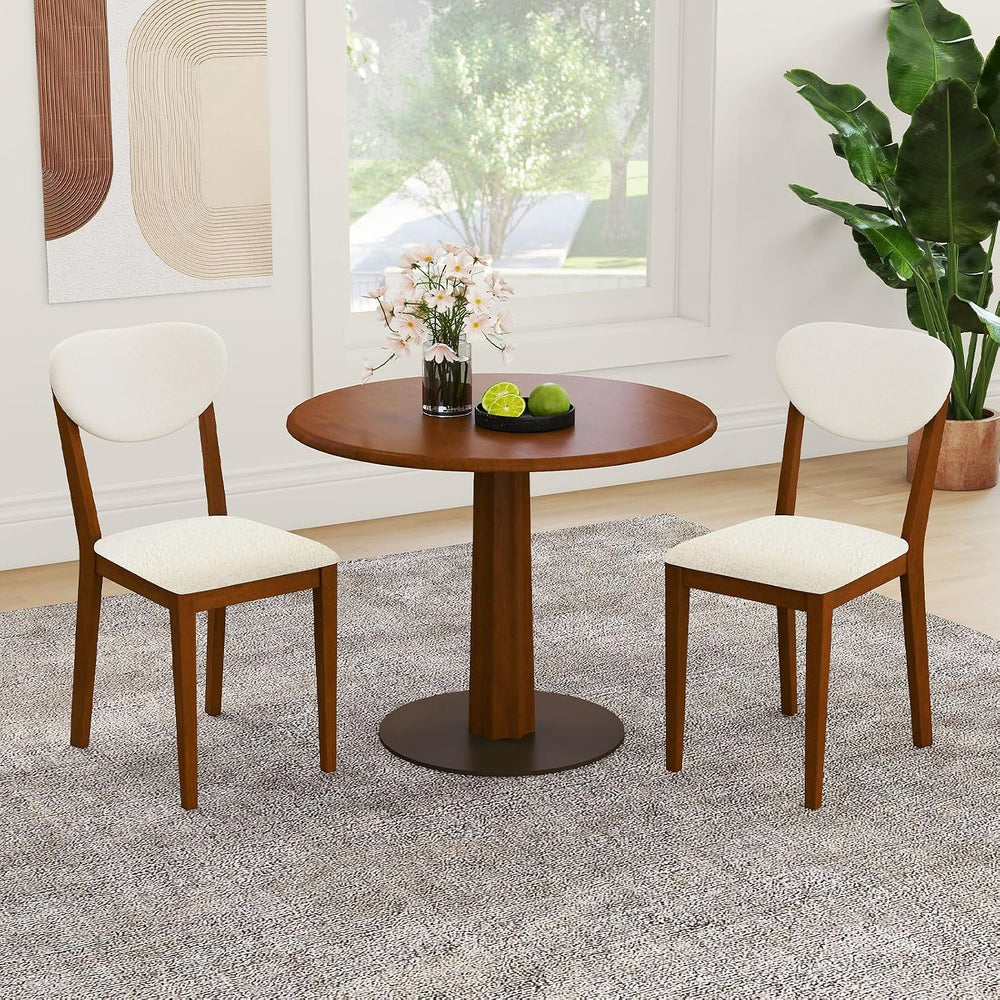 Giantex Sherpa Dining Chairs Set of 4, Modern Kitchen Chair w/Rubber Wood Leg...