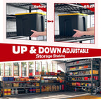 REIBII 60" W Garage Shelving, 3000LBS Storage Shelves, 6 Tier Heavy Duty Shelving, Adjustable Metal Shelving Units and Storage Rack for Warehouse, Pantry, Basement, 60" W x 84" Hx 24" D, 4 Pack