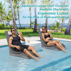 Pool Chairs Set of 2, Fade-Proof for Shallow Water with Headrest | Anti-Floating Pool lounge chairs fit 8–10in baja shelf, tanning chair, all-weather HDPS frame, non-slip build, up to 330 lbs