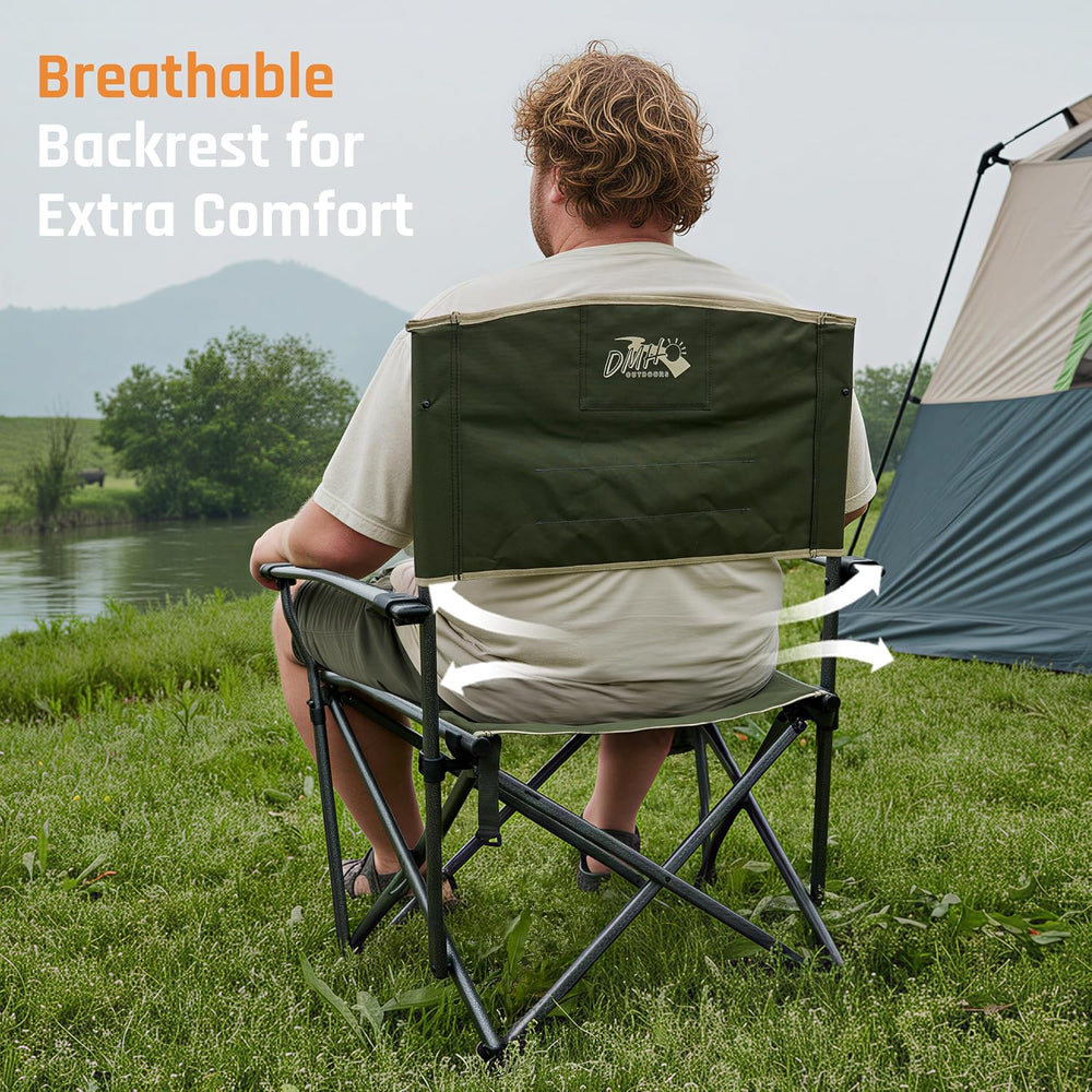 2 Pack Oversized Heavy Duty Camping Chairs for Adults 400LBS Capacity | Porta...