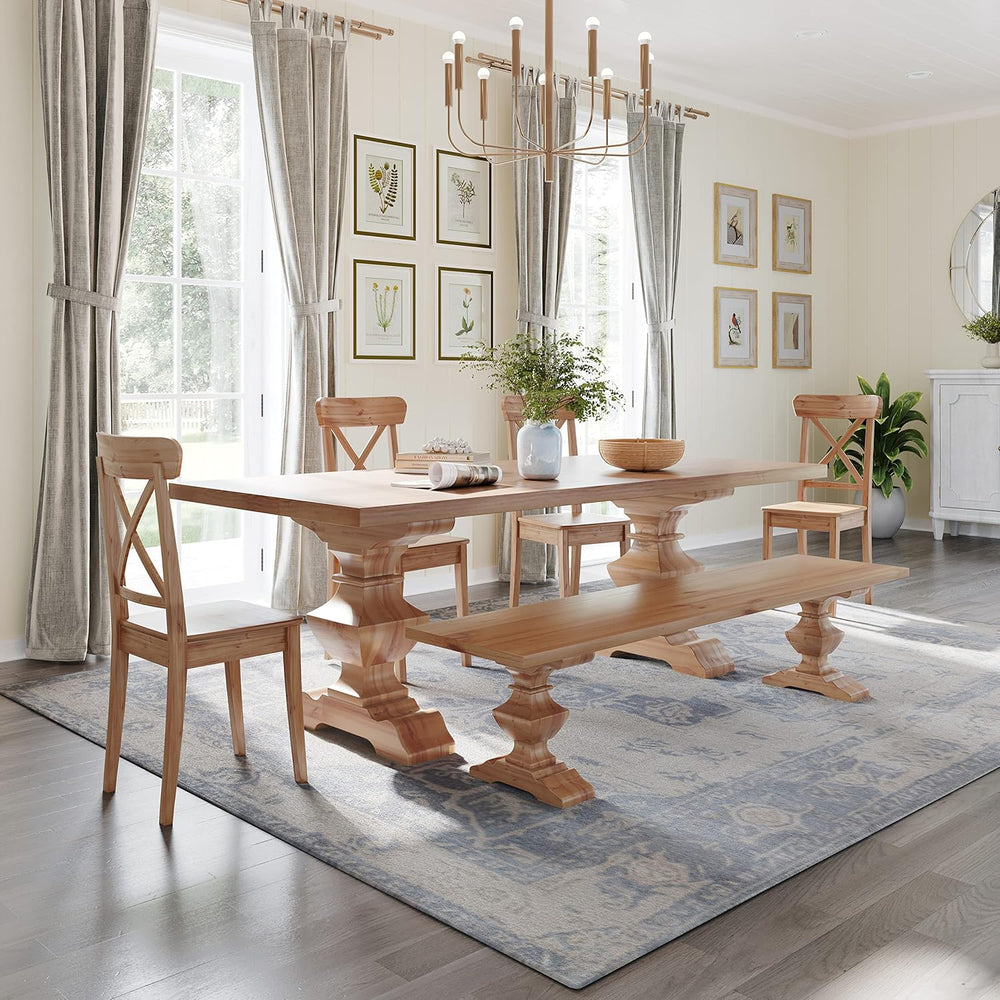 Osborne Wood Products Baron Hardwood Trestle Bench Bases (Set of 2), Furnitur...