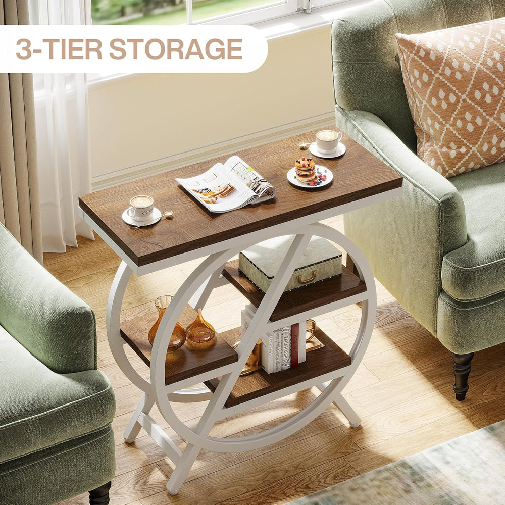 Tribesigns End Table Set of 2, 3-Tier Modern Narrow Side Table with Storage, ...