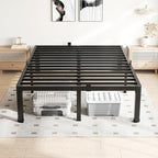 12 Inch Full Size Bed Frame, 3500Lbs Heavy Duty Metal Platform with Round Corner Legs Mattress Slide Stopper, Steel Slat Support No Box Spring Needed, Noise Free, Non-Slip, Easy Assembly
