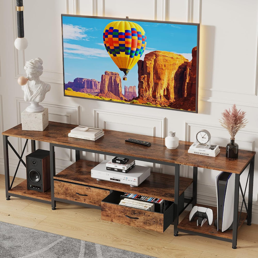 GYIIYUO TV Stand with Fabric Drawer - Entertainment Center and Industrial TV ...