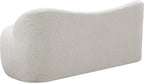 Meridian Furniture 119Cream Flair Collection Modern | Contemporary Boucle Fabric Upholstered Bench with Curved Back Design, Cream, 62" W x 23" D x 24" H