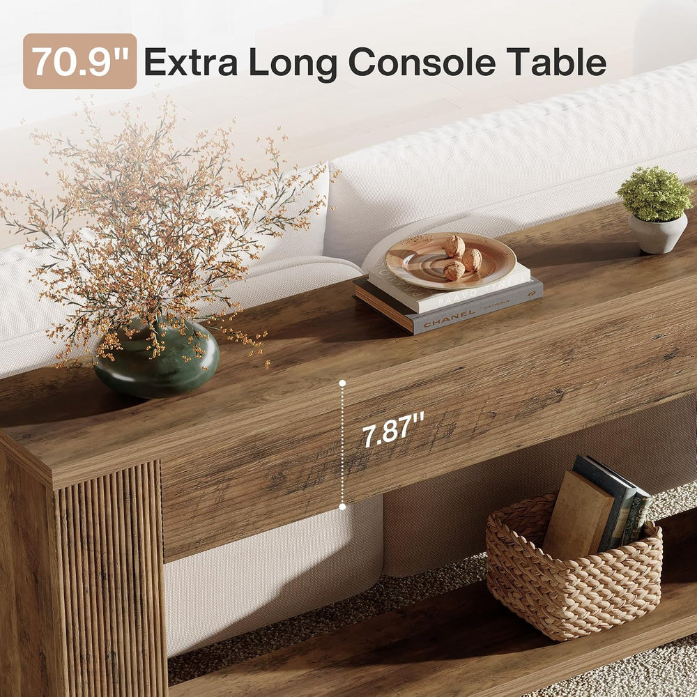 Tribesigns 70.9-Inch Console Tables for Entryway, Narrow Wooden Long Sofa Tab...