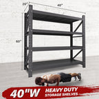 2000LBS Heavy Duty Garage Shelving Units,40" Wide & Deep Storage Shelves,Metal Garage Shelves,Large Storage Rack,Steel Shelf,Industrial Shelving for Shop,Warehouse,Basement,40" W x 20" D x 60" H