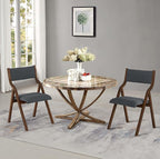 Ball & Cast Modern Folding Chairs Foldable Dining Chairs Set of 2, 18" Seat Height, Dark Grey