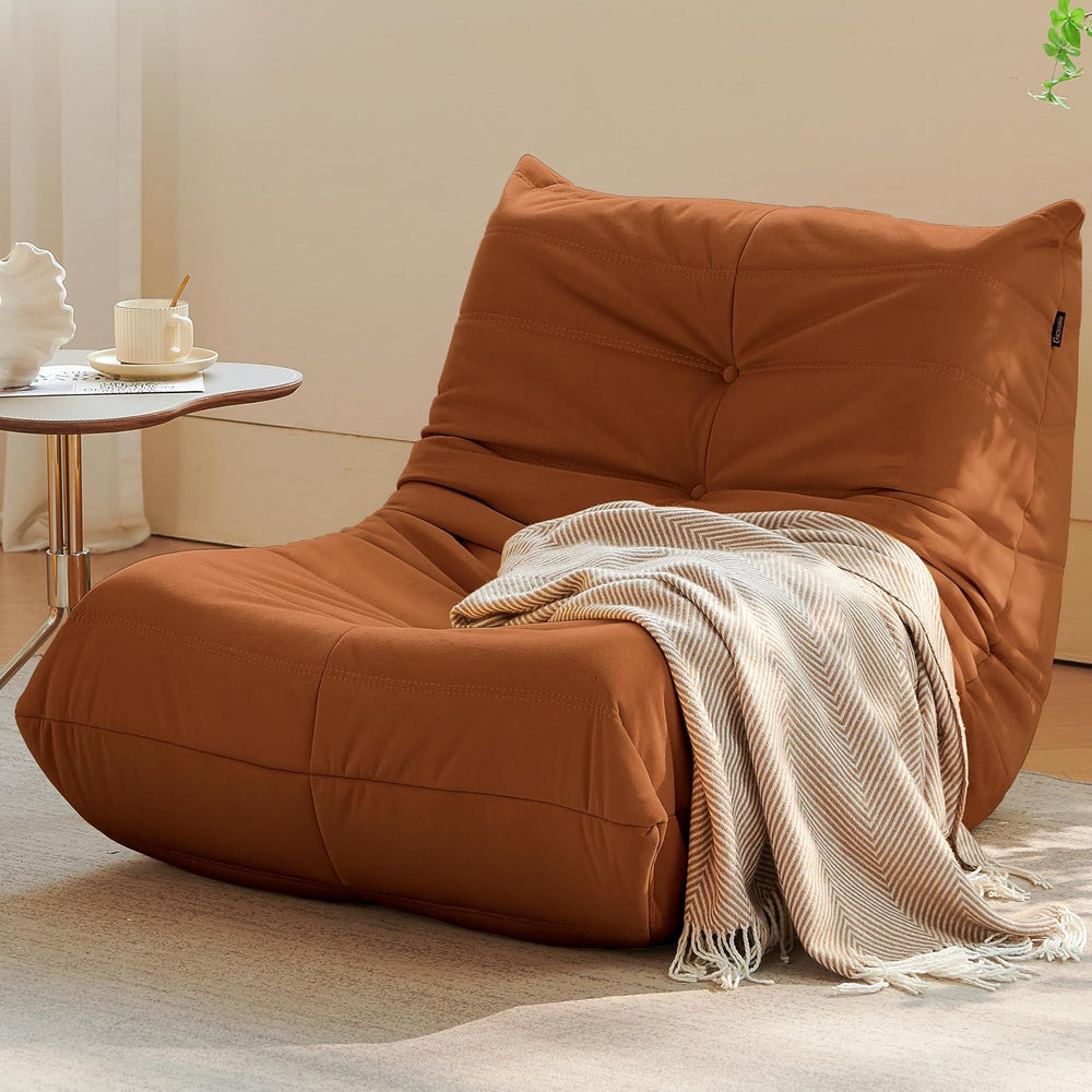 Gazecaia Oversized Suede Bean Bag Chair, Memory Foam Fireside Lounge