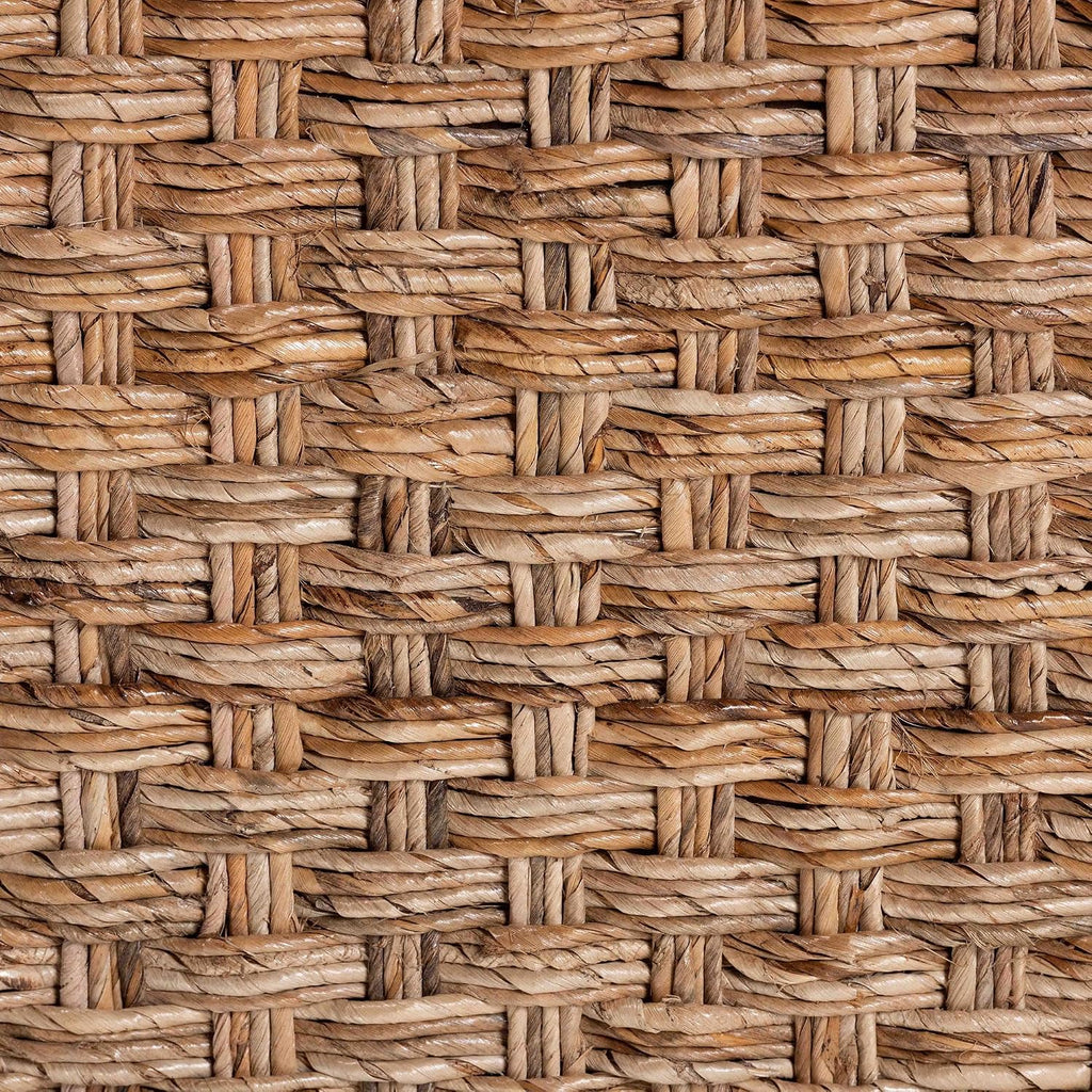 Bali & pari Alda Handwoven Seagrass Console Table - Rustic Wicker Waterfall Accent Table for Living Room, Hallway, or Entryway, Natural Brown