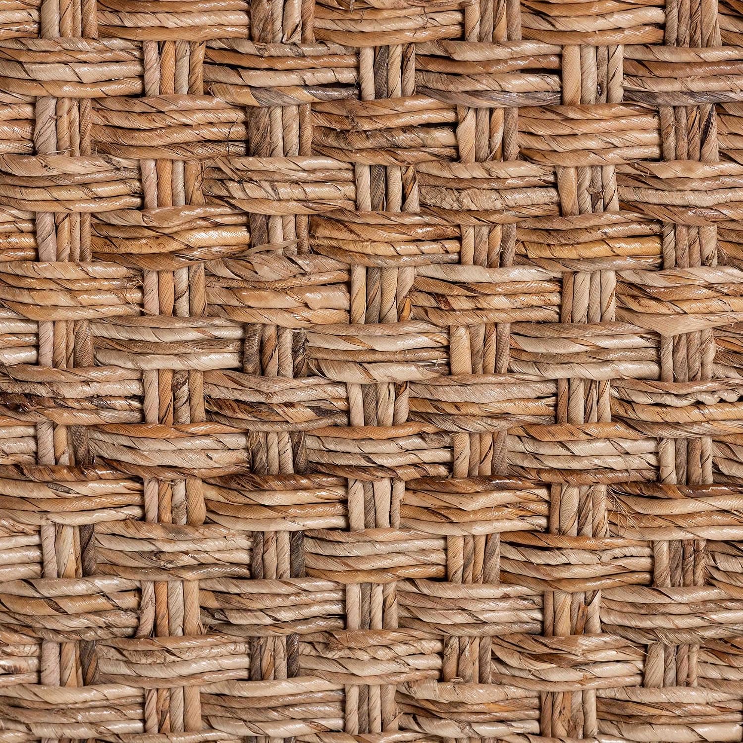 Bali & pari Alda Handwoven Seagrass Console Table - Rustic Wicker Waterfall Accent Table for Living Room, Hallway, or Entryway, Natural Brown