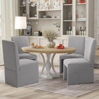 Upholstered Dining Chairs Set of 8 Modern Kitchen & Dining Room Chairs Linen Fabric Dining Chairs with Wooden Frame, Grey