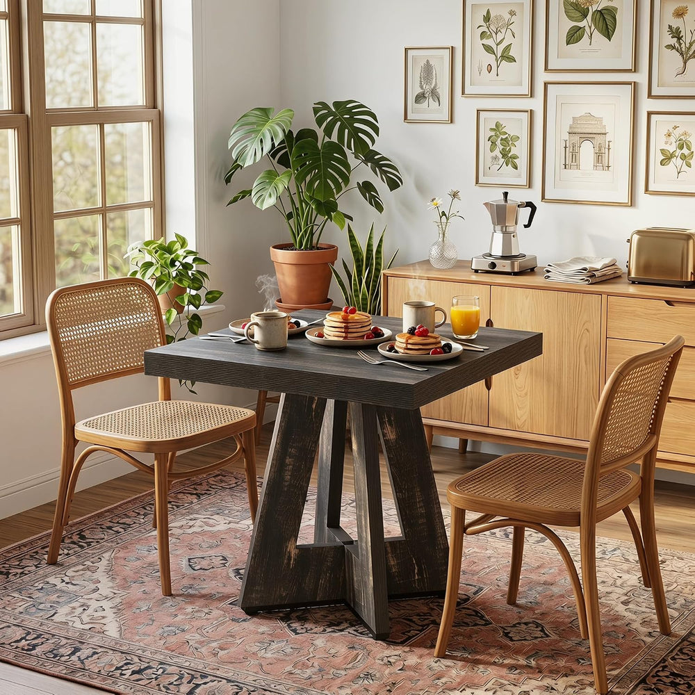 LITTLE TREE 31.5" Square Dining Table for 4, Small Space Kitchen Table w...