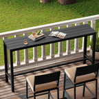 Outdoor Bar Table, 63" Rectangular Pub Table with Waterproof Top | 63" Waterproof Tabletop, Easy to Clean, Sturdy Rust-proof Frame, Versatile for Balcony, Garden, Backyard, Patio.
