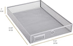 Annova Desk Organizer Wire Mesh 3 Tier Sliding Drawers Paper Sorter/Multifunctional/Premium Solid Construction for Letters, Documents, Mail, Files, Paper, Kids' Art Supplies (Silver)