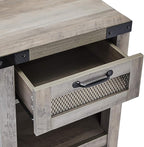 ROCKPOINT End Table with Industrial Style Drawer, Grey Wash