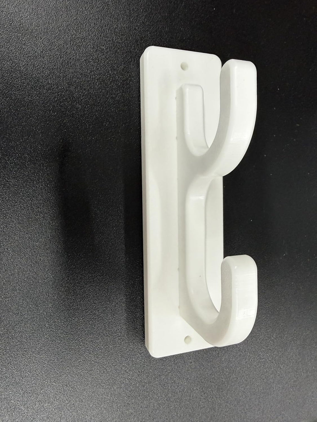 White Dual Pool Pole Holder, Wall Mount Storage Bracket, Durable Starboard Construction, 2-Pack