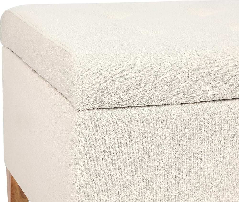 Asense Storage Ottoman Bench with Hinged Lid, Ottoman with Storage Footstool ...