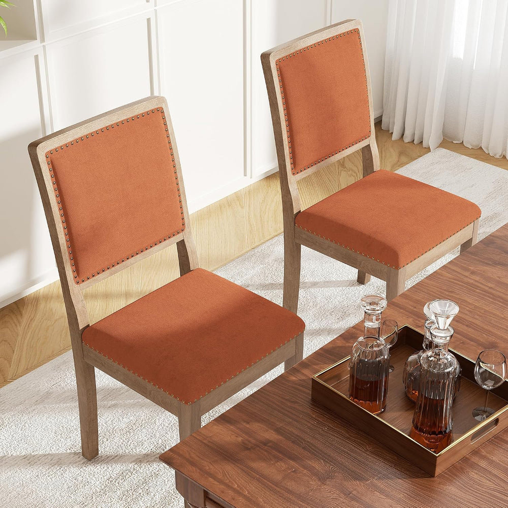 Dining Chairs Set of 2, Mid Century Modern Upholstered Dining Room Chairs, Fa...