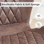 Dining Chairs Set of 4, Comfy Modern Dining Chairs with Thick Cushions, Upholstered Fabric Kitchen Side Chairs with Adjustable Metal Legs for Dining Room (Brown)
