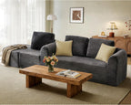 108” Modular Sectional Sofa, Boneless Couches for Living Room, Deep Seat L-Shape Cloud Couch with Chaise, Comfy Sofa Freely Change Configurations No Assembly Required, Soft Plush Corduroy Fabric(Grey)