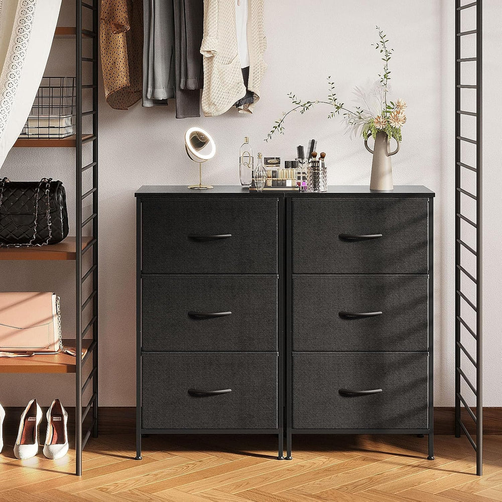 AODK Small Dresser for Bedroom Nightstand with 3 Storage Drawers, Black | Che...