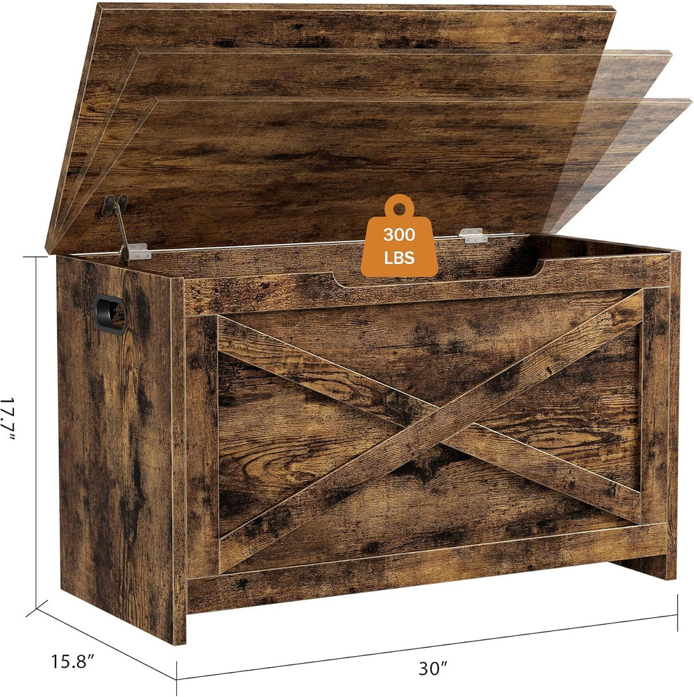 GAOMON 30" Storage Chest, Storage Bench with Safety Hinge | Farmhouse St...