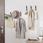10-Pack Coat Hook for Hanging, 20LB (Max), Stainless Wall Hooks for Towel, Hat, Backpack, Key, Clothes, Wall Mounted Coat Hanger for Closet, Metal, Black, 3.75"