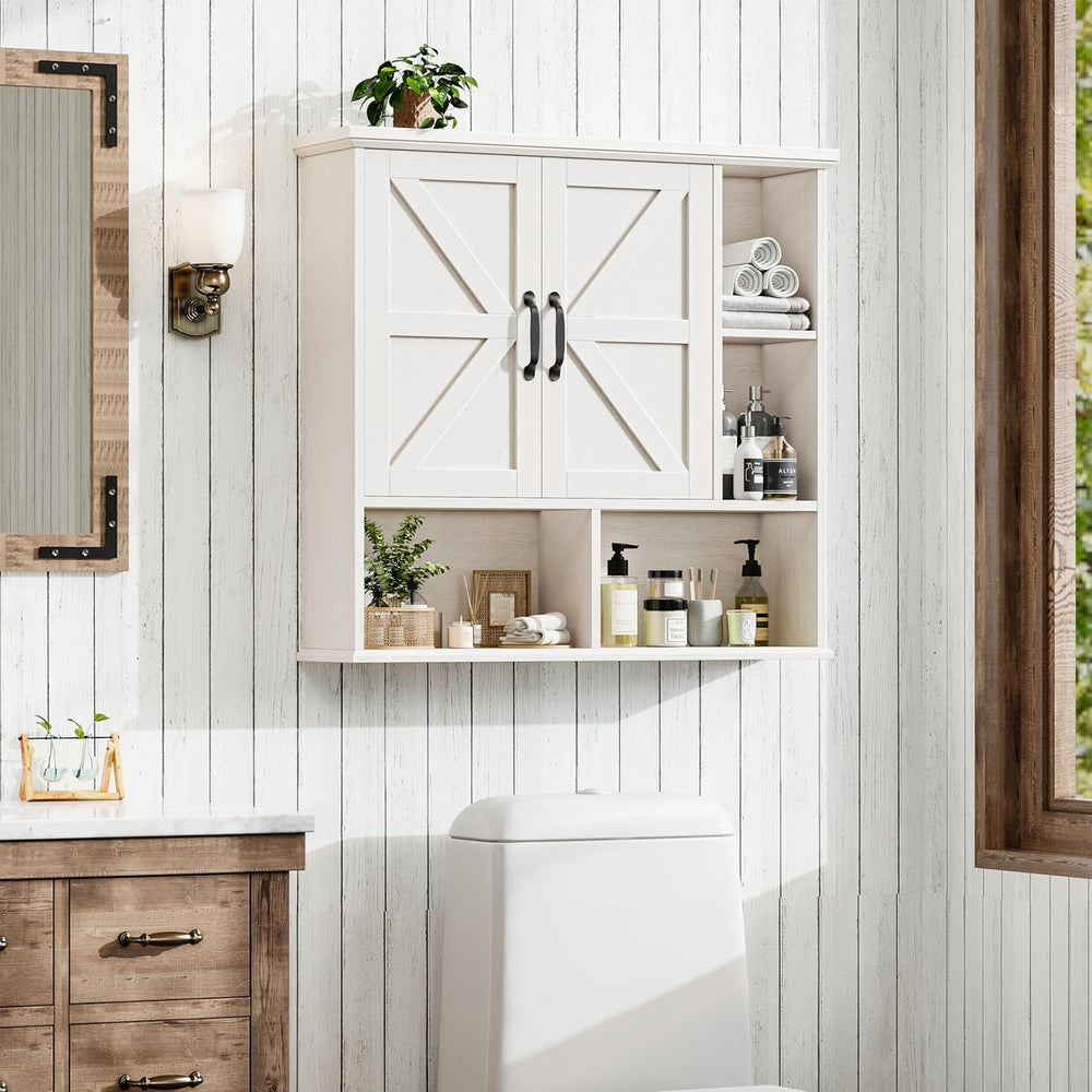 Vabches Bathroom Wall Cabinet, Farmhouse Medicine Cabinet with Double Barn Do...
