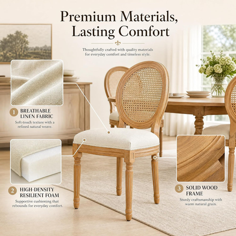French Country Dining Chairs, Upholstered Dining Chairs Set of 6