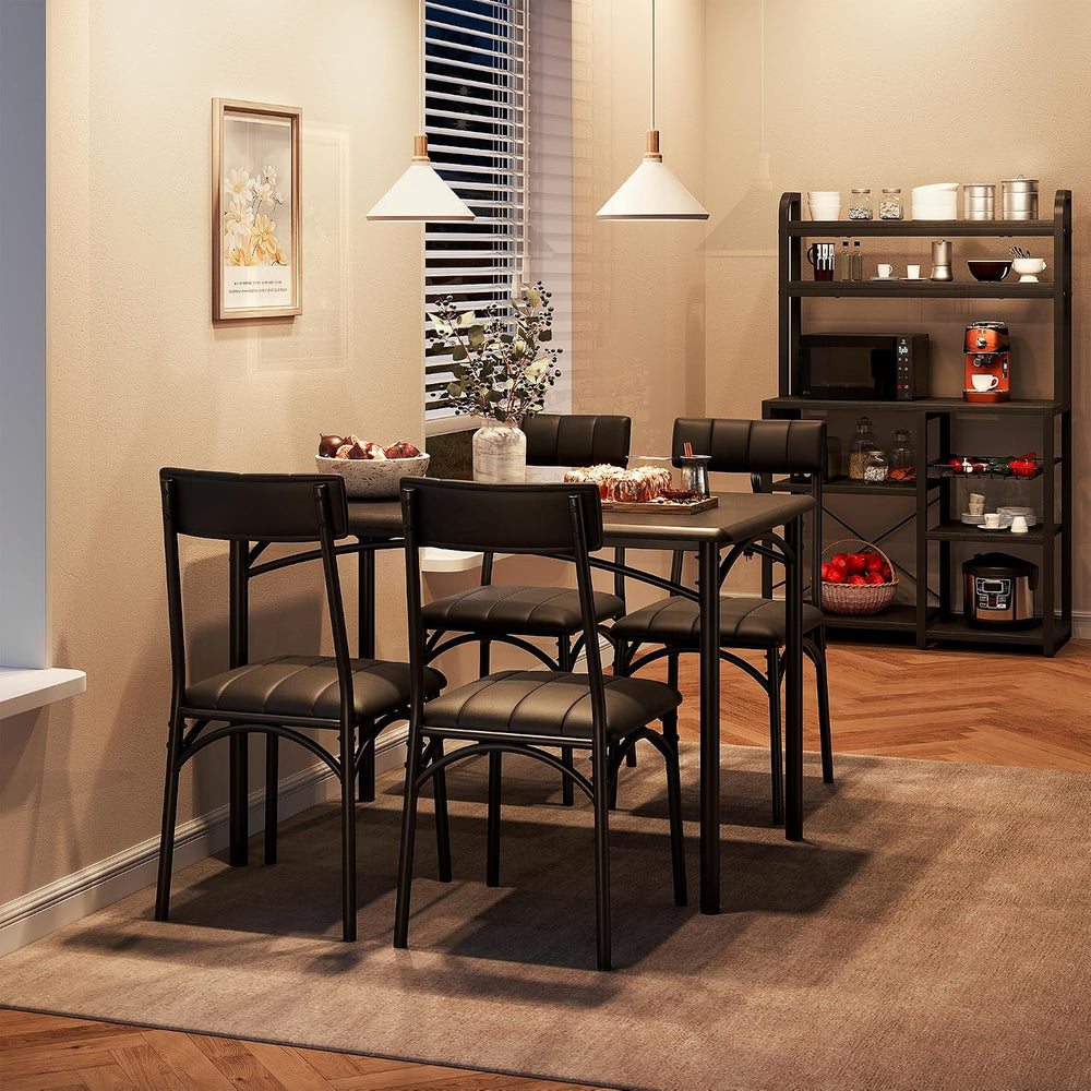 GAOMON Dining Table Set for 4, 5 Piece Kitchen Table and Chairs for 4 with Up...