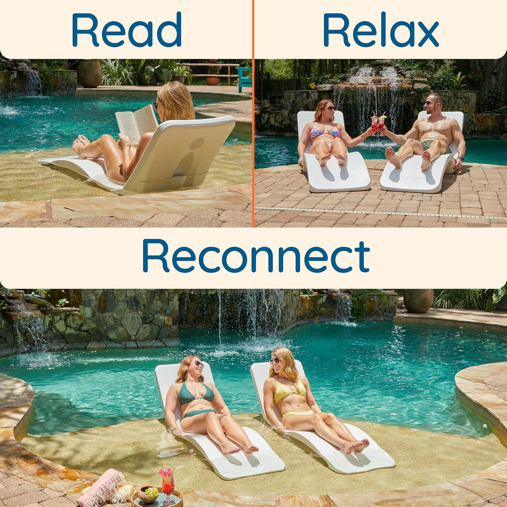 Resort at Home in-Pool Lounger Weighted Lounge Chair for Pool Shelf