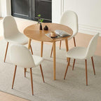 Dining Chairs Set of 4 - Modern Seating with Metal Legs for Living, Bedroom,Dining Room - White Teddy Fleece Chairs for Dining Room, Chair Set for 4