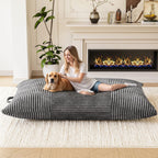 Homall 3 in 1 Giant Bean Bag Chair for Adults, Convertible Bean Bag Floor Couch Bed with Washable Cover, High-Density Foam Chair Bed for Living Room, Dorm Room, Office (Gray)