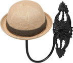 MyGift Set of 2 Wall-Mounted Black Metal Hat & Wig Display Racks