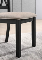 Roundhill Furniture Windvale Fabric Upholstered Dining Chair, Set of 2, Black